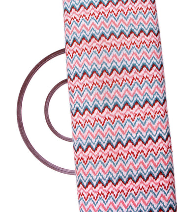 White Colour Zig Zag Print Cotton Fabric